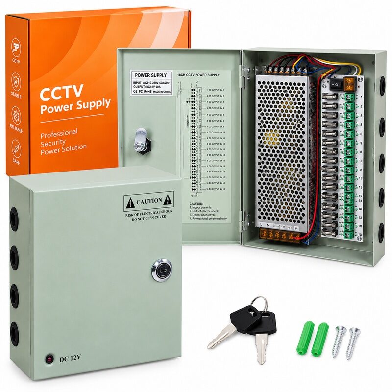 CCTV_Napajanje_12V_20A_18CH_800x800 CCTV NAPAJANJE 12V / 20A – 18CH – METALNO KUĆIŠTE - Slika 1