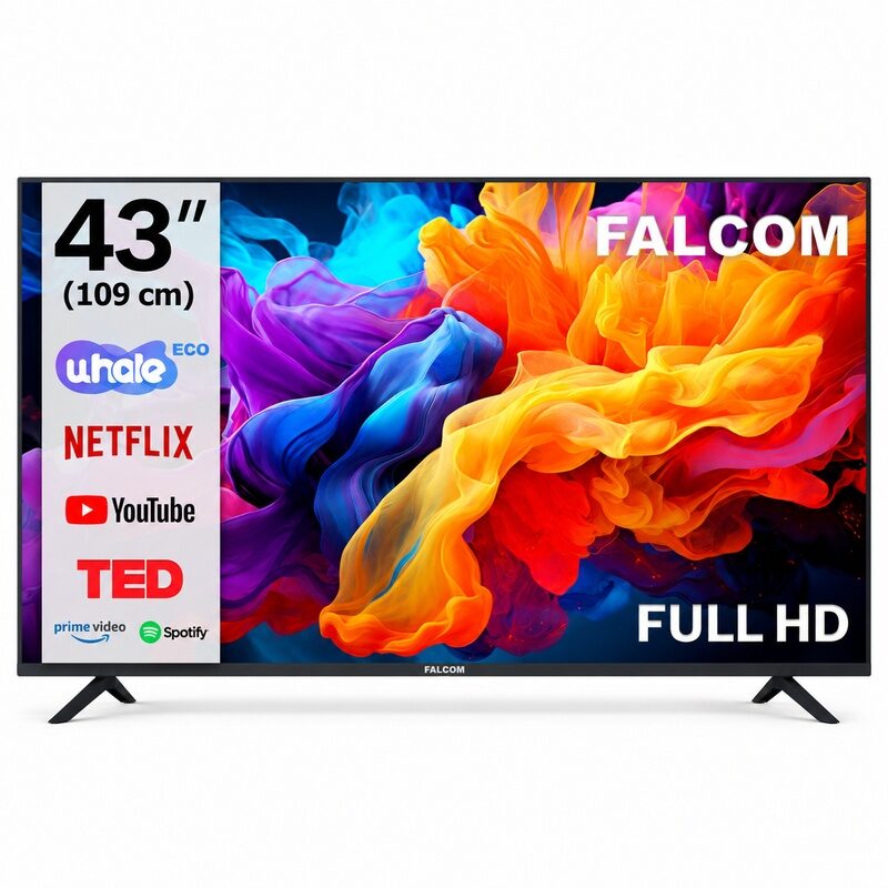 FALCOM_TV_43_white_800x800 (1) FALCOM SMART LED TV 43" FULL HD, WIFI, BLUETOOTH - Slika 1