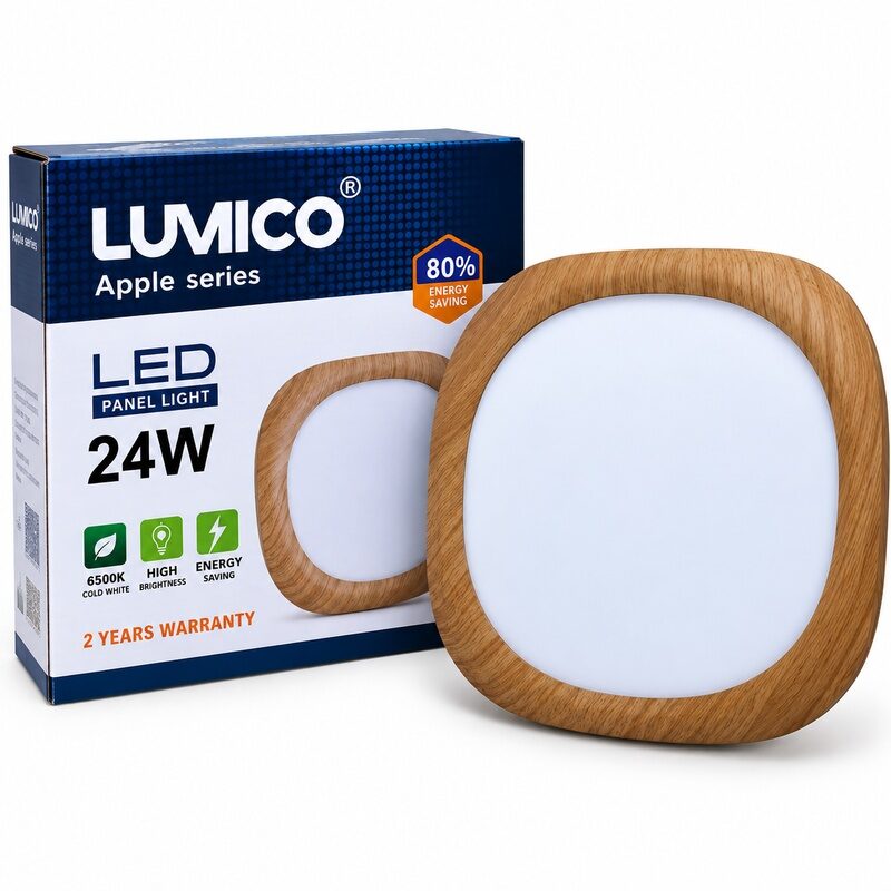 LUMICO_LED_PLAFONJERA_DRVENI_OKVIR_24W_800x800 LED PLAFONJERA LUMICO 24W – Ø30,5cm | IMITACIJA DRVENOG OKVIRA - Slika 1