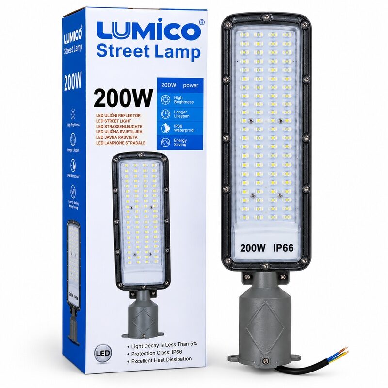 LUMICO_ULOICNI_REFLEKTOR_200W_IP66_800x800 ULIČNI LED REFLEKTOR 200W LUMICO IP66 – ZGLOBNI NOSAČ - Slika 1