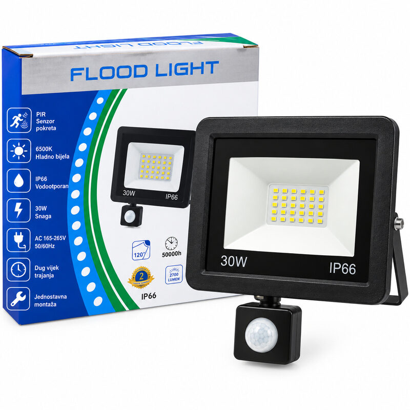led_reflektor_30w_senzor_ip66 LED REFLEKTOR SA SENZOROM POKRETA 30W LUMICO IP66 - Slika 1