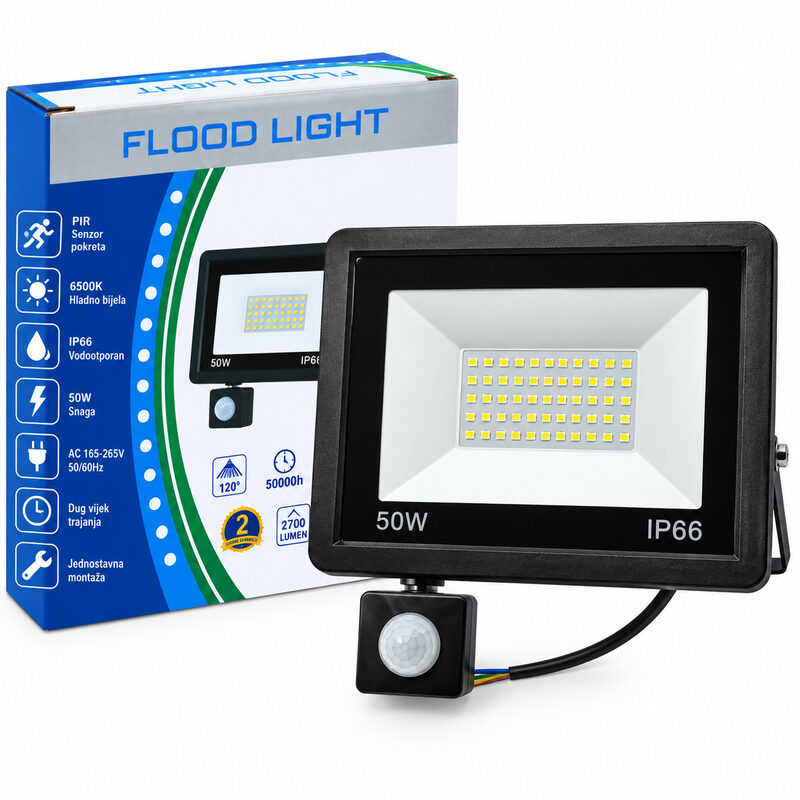 led_reflektor_50w_senzor_ip66 LED REFLEKTOR SA SENZOROM POKRETA 50W LUMICO IP66 - Slika 1