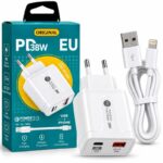 PUNJAČ ZA MOBILNI TELEFON 38W SA IPHONE KABLOM