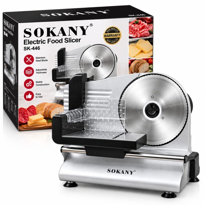 sokany_sk446_rezalica_sa_kutijom ELEKTRIČNA REZALICA HRANE SOKANY SK-446 - Slika 1