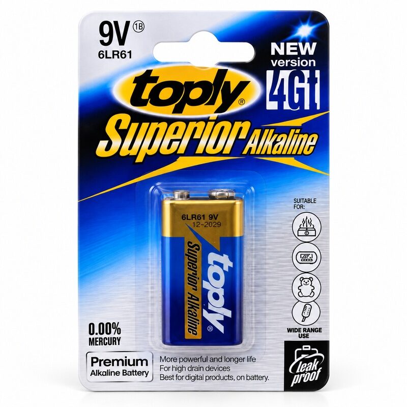 toply_superior_9v_6lr61 ALKALNA BATERIJA 9V 6LR61 TOPLY SUPERIOR - Slika 1