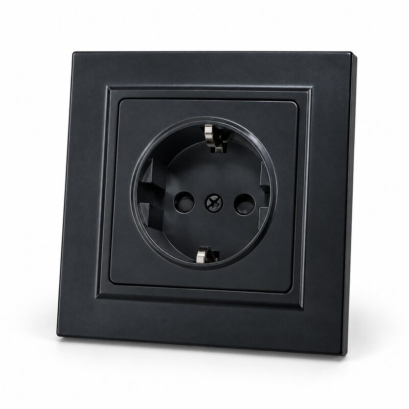 suko_uticnica_crna ŠUKO UTIČNICA 16A 250V – CRNA - Slika 1