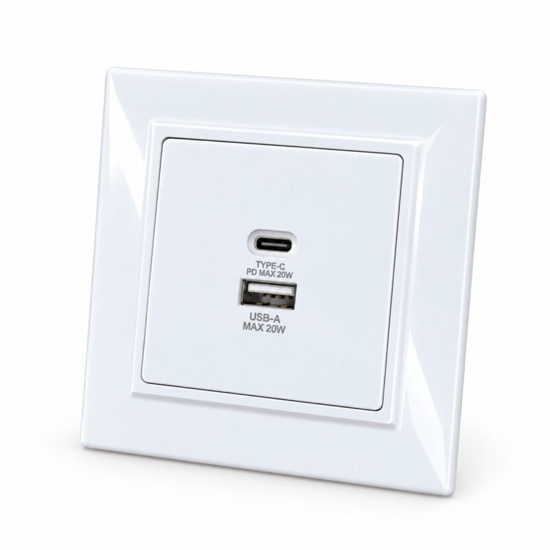 usb_uticnica_type_c_usb_a_20w USB UTIČNICA TYPE-C + USB-A 20W - Slika 1